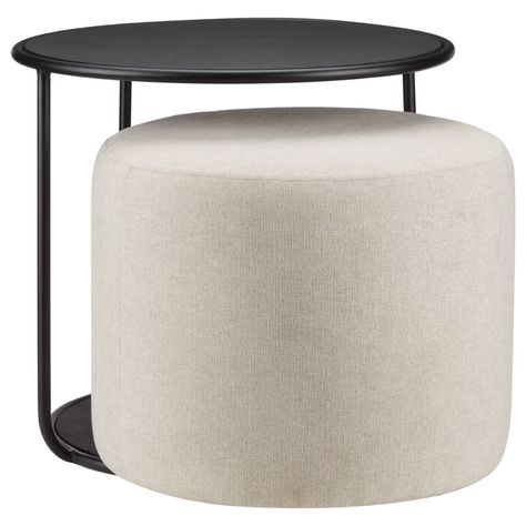 Refresh your home for less. Shop stylish decor & furniture | Bouclair.com Pouf Side Table, Creative Side Table Ideas, Pouf Coffee Table, Basement Reno, Small Ottoman, Nesting Coffee Tables, Black Side Table, Fabric Ottoman, Living Room Side Table