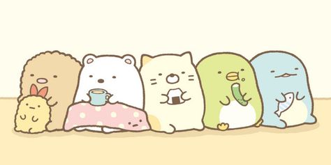 Characters of Sumikko Gurashi Shirokuma , Penguin?, Tokage, Neko, Tonkatsu, Sumiko Gurashi, Kawaii Clipart, Mint To Be, Cute Bear Drawings, Cute Kawaii Animals, Kawaii Illustration, Sumikko Gurashi, Super Kawaii, Cute Kawaii Drawings