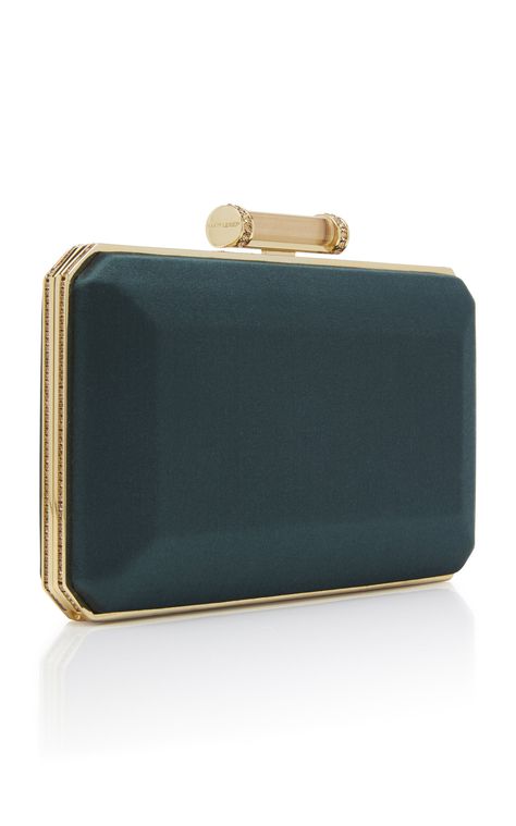 Green Clutch, Judith Leiber Couture, Green Clutches, Satin Clutch, Judith Leiber, Soho, Swarovski Crystal, Emerald Green, Flask