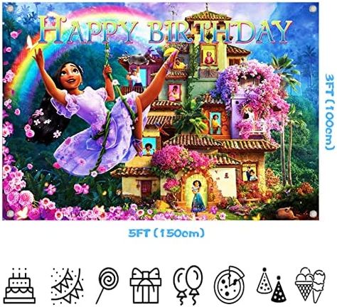 Ships within 24 Hours or Less! Buy This Product Form Our Website For Your Amazing Party! Birthday Party Supplies for Encanto Isabella, Happy Birthday Banner Backdrop Decorations for Girls Kids 5 x 3FT Background Party Decor Shop at https://www.homepartyking.com/product/birthday-party-supplies-for-encanto-isabella-happy-birthday-banner-backdrop-decorations-for-girls-kids-5-x-3ft-background-party-decor Encanto Birthday Decorations, Encanto Birthday Party Decorations, Encanto Birthday Party, Encanto Party, Diy Birthday Backdrop, Happy Birthday Princess, Happy Birthday Backdrop, Picture Banner, Diy Banner