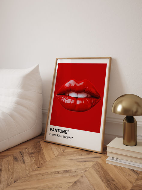 Dopamine Red Pantone Wall Art Print French Kiss Retro Decor Vintage Printable Poster, Eclectic Dorm Room Eclectic Red Pantone Digital Print #girlywallart #aesthetic #aestheticdecor #greendecor #greenwallart #greenaesthetic #discoball #homedecor #homedesign #homedecoration #wallart#discoball #discodecor #discoballdecor homedecor inspo interior art  retro wall art, kitchen wall decor,Perfect additional to your bar cart area! l set, or a housewarming gift! Eclectic Dorm Room, Eclectic Dorm, Pantone Aesthetic, Pantone Wall Art, Red Pantone, Pantone Wall, Dorm Room Posters, Disco Decorations, Abstract Art Poster