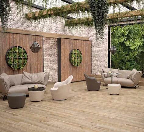 Outdoor Wood Tiles, Wood Plank Tile, Plank Tiles, Beige Tile, Wood Tile Floors, Patio Tiles, Patio Flooring, Wood Look Tile, House Tiles