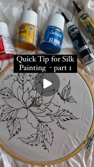 Silk Painting Designs Patterns, Fabric Paint Designs Fabric Paint Designs Patterns, Fabric Color Painting, Silk Fabric Painting Tutorials, Silk Saree Painting Designs, Outline For Painting, How To Use Fabric Paint, Silk Painting Ideas Patterns, Fabric Painting With Embroidery