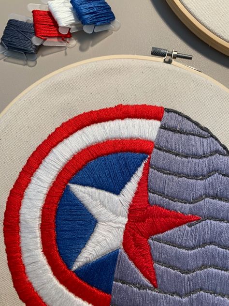 Marvel Embroidery Patterns, Elysian Aesthetic, Avengers Embroidery, Marvel Blanket, Marvel Embroidery, Poppy Embroidery, Jacket Art, Hoodie Diy, Embroidered Backpack