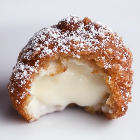 Fried Cinnamon Crunch Cheesecake Bites Recipe by Tasty Churro Stuffed Cheesecake Bites, Fried Cheesecake Balls, Deep Fried Cheesecake Bites, Fried Cheesecake Bites, Cinnamon Toast Crunch Cheesecake, Fried Cheesecake, Crunch Cheesecake, Cheesecake Balls, Cheesecake Bites Recipe