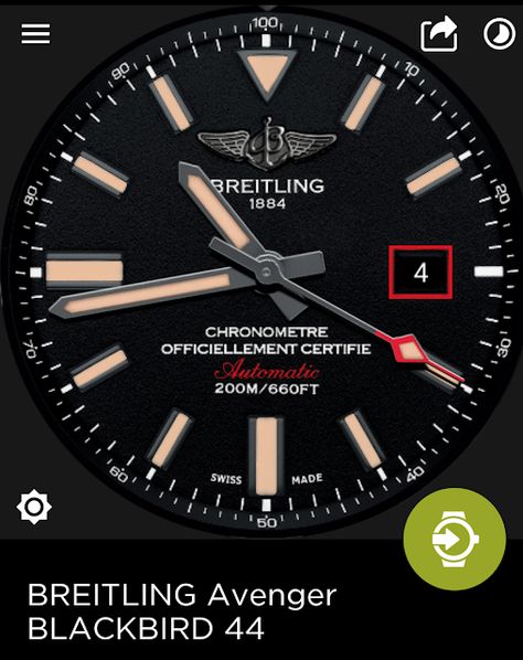 BREITLING Avenger BLACKBIRD 44 - my latest watch face you can download for free Apple Watch Faces Download, Apple Watch Clock Faces, Apple Watch Custom Faces, Breitling 1884, Free Apple Watch, Submariner Watch, Breitling Avenger, Clock Faces, Iwc Pilot