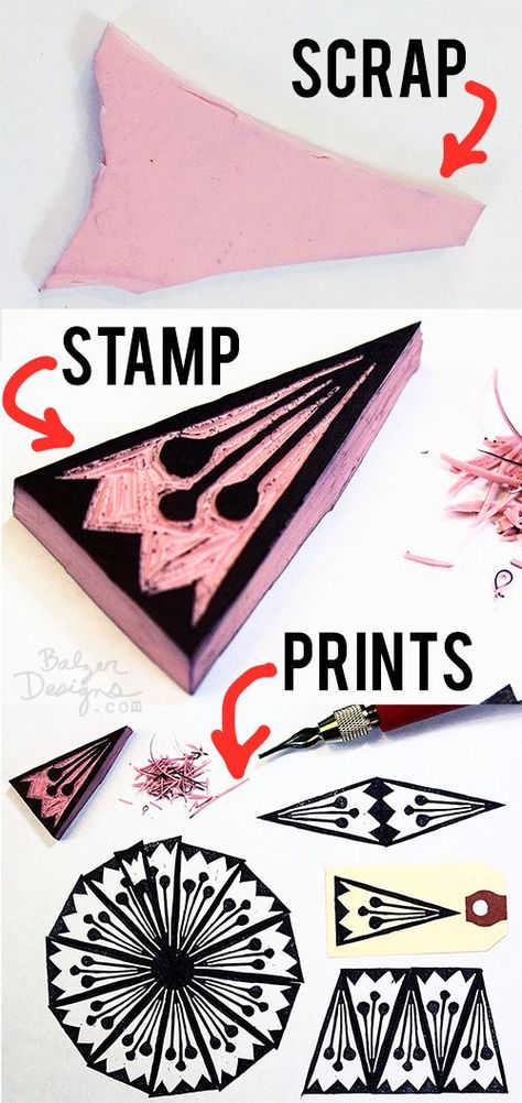 Some New Garbage Stamps | Balzer Designs | Bloglovin’ Gamle T Shirts, Diy Stamps, Eraser Stamp, Hardware Stores, Cheap Stuff, Hand Carved Rubber, Hand Carved Stamps, Stamp Carving, Handmade Stamps