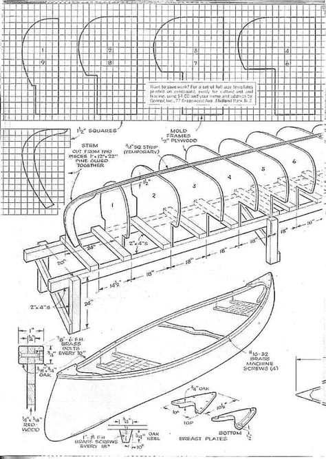 www.svensons.com - Free Boat Plans From "Science and… Canoe Plans, Wood Boat Building, Cedar Strip Canoe, Wood Canoe, Free Boat Plans, Wood Boat Plans, Plywood Boat Plans, Wooden Canoe, Plywood Boat