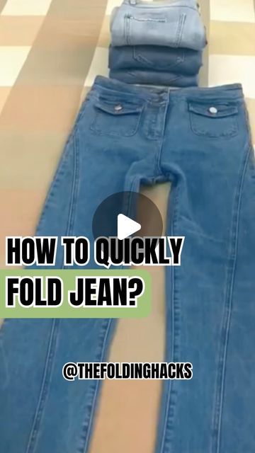 How To Fold Wide Leg Jeans, How To Fold Blue Jeans, Long Flowy Pants, How To Fold Jeans, Folding Jeans, Shirt Folding, Men Trousers, Flowy Pants, Folding Clothes