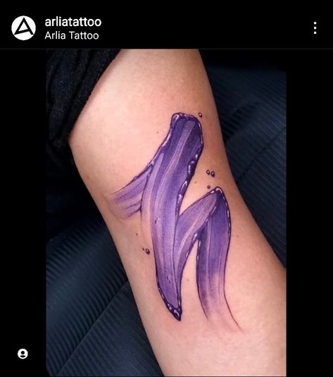 Abstract paint smear tattoo purple Paint Smear, Paint Smudge Tattoo, Paint Smear Tattoo, Splatter Paint Tattoo Ideas, Brush Strokes Tattoo Design, Paint Brush Strokes Tattoo, Paint Splatter Tattoo Black, Paint Splatter Tattoo, Paintbrush Tattoo