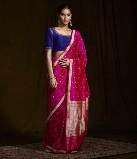 Katan Silk Saree, Traditional Saree, Elegant Blouse Designs, Katan Silk, Elegant Saree, Saree Look, Traditional Sarees, Designer Sarees, Pure Silk Sarees