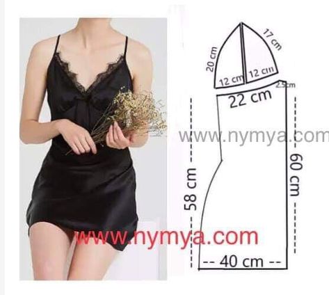 Nightdress Pattern, Pola Bra, Diy Clothes Patterns, Shirt Patterns, Bra Sewing Pattern, Clothing Pattern Design, Lingerie Patterns, Sewing Lingerie, Fashion Design Patterns