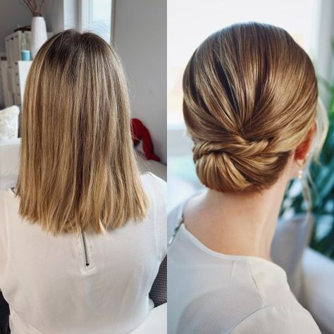 60 Easy Updo Hairstyles for Medium Length Hair in 2024 Updos For Medium Length Hair Bridesmaid, Simple Wedding Hairstyles For Medium Hair, Medium Hair Updo For Wedding, Mid Length Updo, Hairdos For Medium Length Hair, Shoulder Length Updo, Cute Updos For Medium Hair, Medium Hair Updo, Medium Length Hair Up