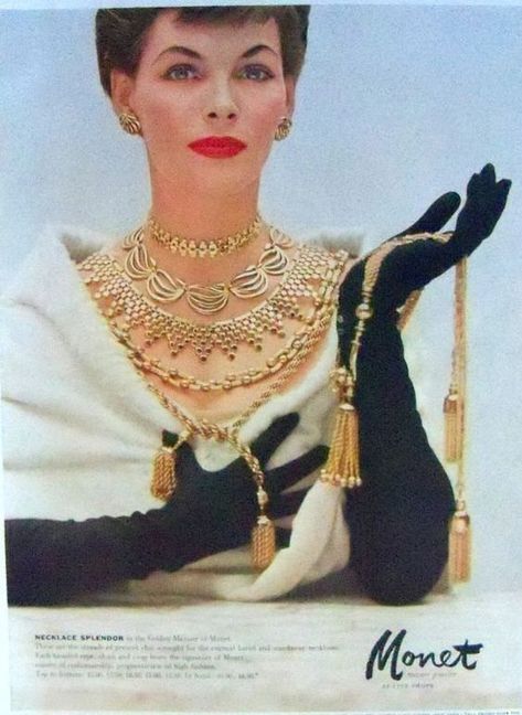 MONET JEWELRY ADVERTISEMENTS | carriescouture 50s Jewelry, Jewellery Advertising, Patti Hansen, Lauren Hutton, Walmart Jewelry, Jewelry Ads, Monet Jewelry, Magazine Ad, Vintage Monet