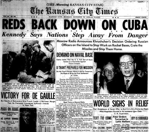 28 October: The USSR announces it will remove missiles from Cuba Russian Bear, Syria Crisis, Newspaper Front Pages, Cuban Missile Crisis, New Tv Series, Newspaper Headlines, Media Coverage, Old Newspaper, October 19