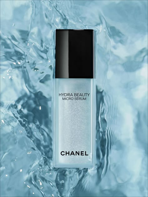 HYDRA BEAUTY MICRO SÉRUM Serums & Concentrates | CHANEL Hydra Beauty Chanel, Blue Cosmetic Packaging, Chanel Hydra Beauty Serum, Porto Photography, Chanel Serum, Baby Aesthetics, Baby Blue Hair, Chanel Hydra Beauty, Hydrating Mist