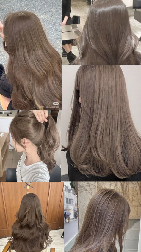 Tea Hair Color, Milk Tea Hair Color, Hair Color Names, Pretty Hair Cuts, Hair Color Asian, Girly Hairstyles, Hair Styels, Korean Hair Color, Brown Hair Looks