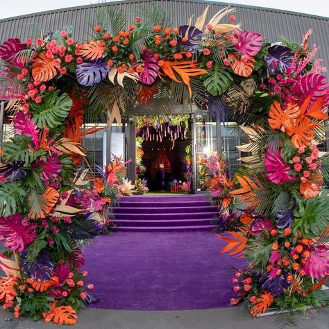 Tropical Theme Corporate Event, Tropical Corporate Event, Havana Nights Party Decorations, Tropical Gala, Tropical Party Backdrop, Tropical Entrance, Rave Party Decorations, Havana Theme Party, Tropical Paradise Theme