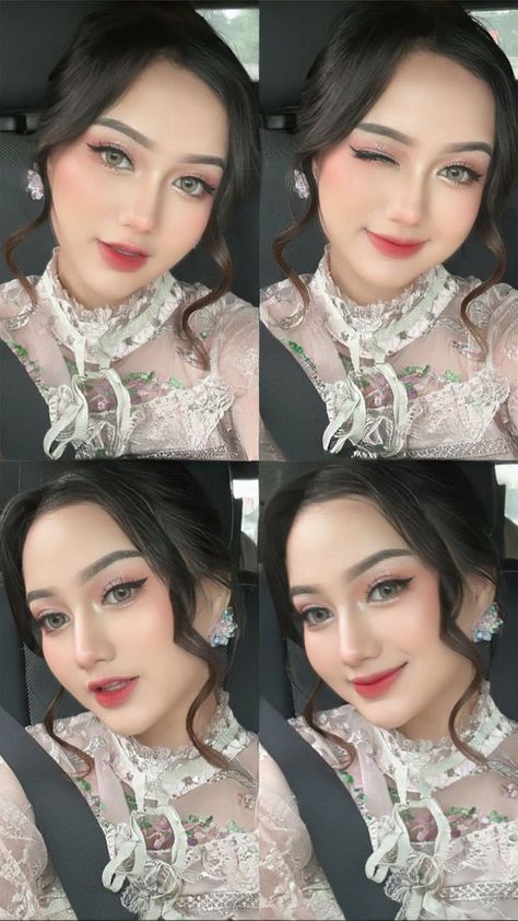 Make Up Looks Graduation, Look Make Up Korea, Look Make Up, Douyin Graduation Makeup, Make Up Perpisahan Sekolah, Make Up Wedding Korea, Make Up Korea Natural, Makeup Graduation Ideas, Makeup Wisuda Hijab Natural