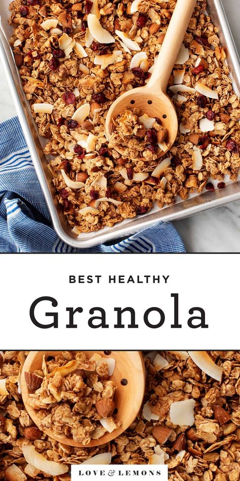 Healthy Granola Recipe, Lemons Recipes, Homemade Granola Recipe, Easy Homemade Granola, Granola Recipe Healthy, Best Granola, Vegan Granola, Healthy Granola, Granola Recipe Homemade