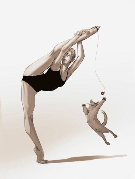 Playground by Waveloop.deviantart.com on @DeviantArt Male And Female Animals, Sketch Cat, Anatomy Poses, Comic Style Art, Dope Art, Quick Sketch, Break Dance, Cat Playing, Art Website