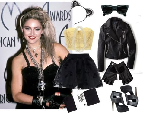 Madonna DIY Madonna Costume Diy, Madonna Fancy Dress, Madonna 80s Outfit, Madonna 80s Fashion, Madonna Outfits, 80s Theme Party Outfits, 80s Outfit Ideas, 80s Dress Up, Madonna Costume