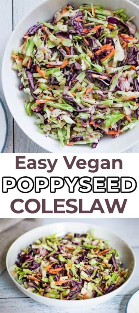 Poppy Seed Coleslaw Recipe, Easy Vegan Coleslaw, Vegan Appetizers Easy, Vegan Cookout, Cookout Recipes, Vegan Runner, Vegan Coleslaw, Cheap Vegan, Poppy Seed Dressing