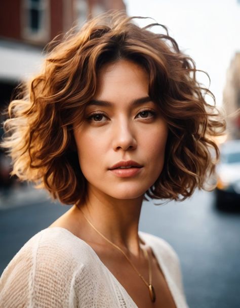 Curly Perm Short, Middle Part Curly Bob, Short Curly Bob With Bangs, Naturally Wavy Bob, Midi Haircut, Curly Bob Hair, Medium Curly Bob, Curly Inverted Bob, Curly Bob Haircuts