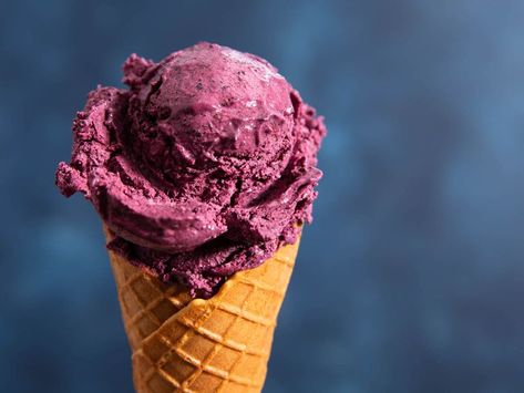 Fruity No-Churn Ice Cream Recipe Blackberry Sorbet, Fruit Ice Cream, Square Cake Pans, Freeze Dried Fruit, Dried Blueberries, Fruit Ice, No Churn Ice Cream, Make Ice Cream, Ice Cream Machine