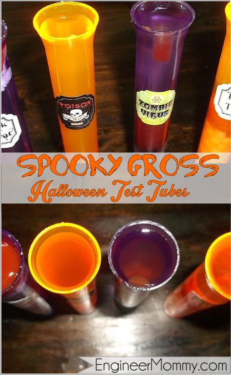 Halloween Test Tube Shots, Test Tube Shots, Test Tubes, Halloween Snacks, Ideas Halloween, A Craft, Test Tube, Spooky Halloween, Halloween Decor