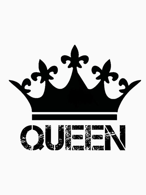 "Queen emblem 2020" T-shirt by AndrewPlus | Redbubble Queen Svg, Queen Quotes Boss, King And Queen Pictures, I Will Be Okay, Sugar Skull Crafts, Crown Drawing, Vinyl Sticker Design, Skull Crafts, Bunny Tattoos