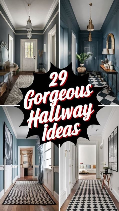 Brighten up your space with 29 gorgeous gray hallway ideas. Combine gray tones with light accents to create a lively and welcoming hallway. Gray Hallway Ideas, Dark Hallway Ideas Brighten, Long Hallway Decorating Narrow, Dark Blue Hallway, Upstairs Hallway Decorating, Grey Hallway Ideas, Dark Hallway Ideas, Welcoming Hallway, Gray Hallway