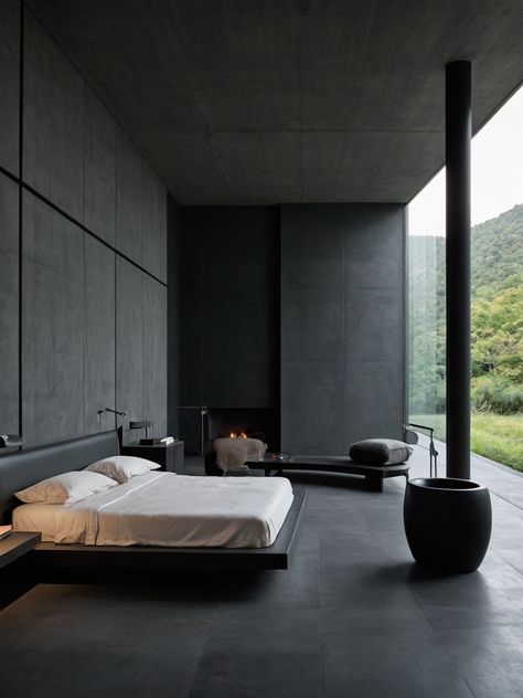 Brutalist Interior Bedroom, Brutalist Bedroom, Brutalist Interior Design, Brutalism Interior, Brutalist Interior, Brutalist Design, Cozy Interior, Hotel Interior, Brutalism