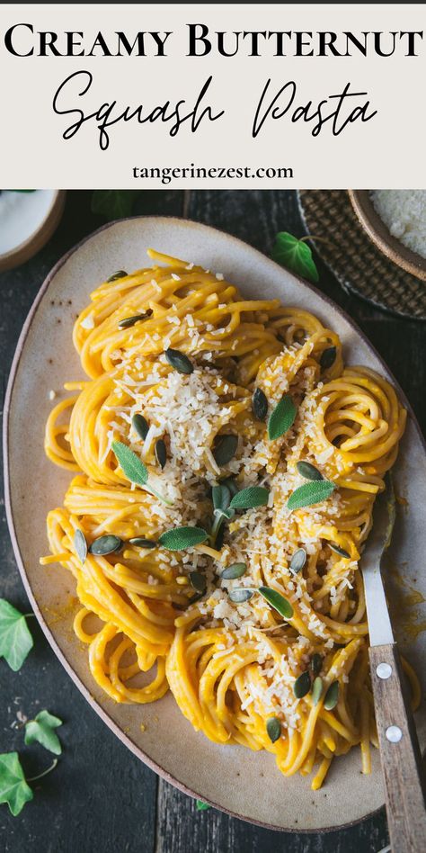 Creamy Butternut Squash Pasta Recipe Creamy Butternut Squash Pasta, Creamy Squash, Butternut Squash Recipes Pasta, Squash Pasta Recipe, Creamy Butternut Squash, Squash Vegetable, Butternut Squash Pasta, Vegetable Stock Cubes, Squash Pasta