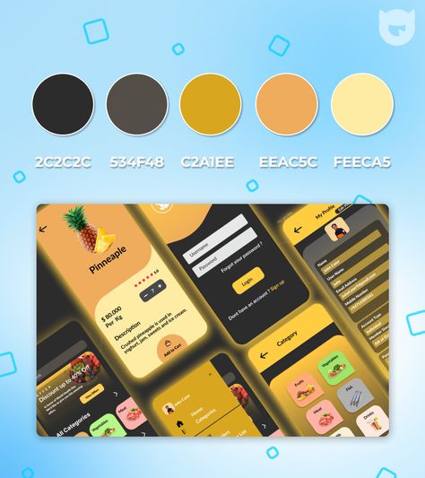 App Color Palette, Food Delivery App, Cool Color Palette, Delivery App, Ui Elements, Mobile Ui, Food Delivery, Baby Food, Baby Food Recipes