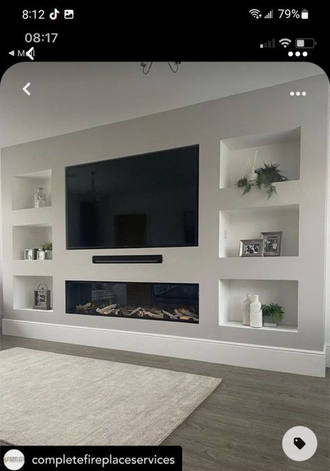 Tv Room Decor, Free Home Decor, Feature Wall Living Room, Built In Shelves Living Room, Latest Living Room Designs, Small Living Room Ideas, Living Room Decor Colors, Living Room Decor Curtains, Living Room Decor Fireplace