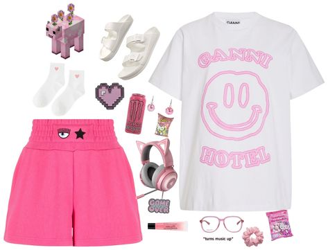 Gamer Girl Outfit, Gamer Outfit, Crush Crush, Pink Games, Cute Games, Spring Street Style, Girl Clothing, Gaming Clothes, Outfit Shoplook