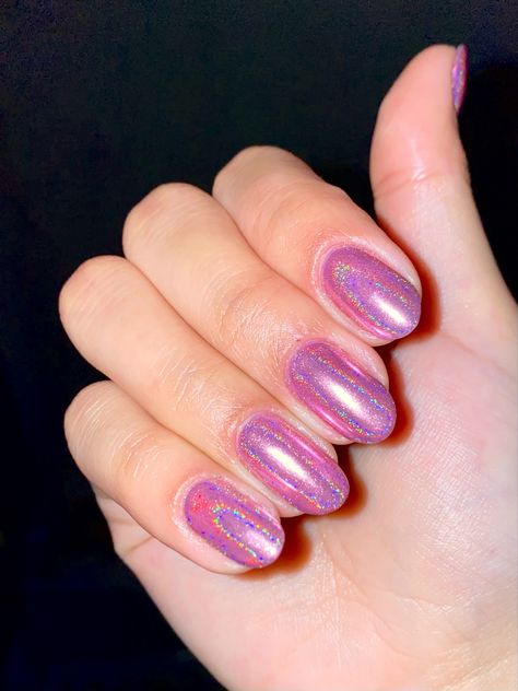 #pinknails #nails #nailsdesign #valentinenails #nailart #pinknaildesigns #pink #rose #holographic #holographicnails Pink Holographic Nails, Pink Holographic, Pink Nail Designs, Holographic Nails, Valentines Nails, Pink Nails, Pink Rose, Nail Inspo, Nail Designs