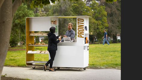 :: Aidlin Darling Design :: Public & Commercial Mobile Kiosk, Gerobak Dorong, Mobile Cafe, Food Kiosk, Food Cart Design, Kiosk Design, Stall Designs, Iconic Furniture, Coffee Carts