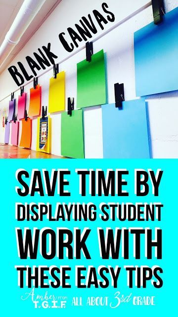 Teachers, Save Time Using these Tips to Display Student Work | All About 3rd… How To Display Classroom Work, Displaying Classroom Work, Display Students Work In Classroom, Bulletin Board To Display Work, Student Art Display Ideas, Bulletin Board Ideas For Displaying Student Work, Bulletin Board To Show Off Student Work, Our Masterpieces Bulletin Board, Student Work Bulletin Board Display