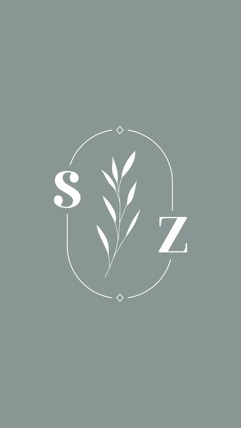 S & Z Wedding Monogram #initials #sz #sandz #wedding #monogram #weddingmonogram #modern #boho #bohemian #leaf #design #logo #clean #minimalist S And A Initials, Sz Wallpaper, S Z Logo, Sz Logo Design, Leaf Design Logo, Couple Monogram Design, Graphic Design Wedding, Logos Color, Elephant Anklet