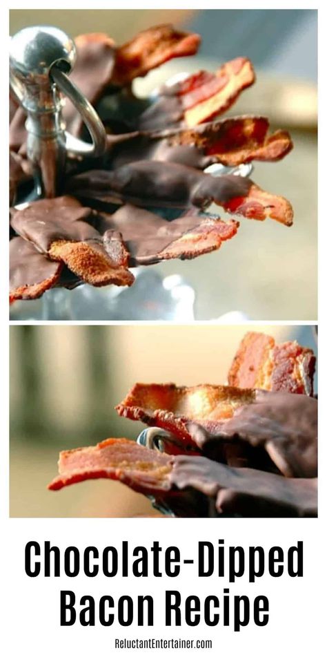 Weird Appetizers, Bacon Bar Ideas, Chocolate Appetizers For Party, Bacon Flight, Weird Desserts, Holiday Food Recipes, Chocolate Appetizers, Chocolate Dipped Bacon, Bacon Bar