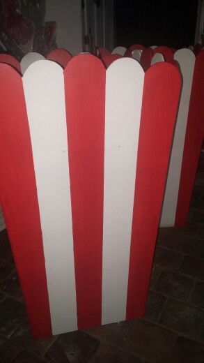 Popcorn Box Centerpieces, Lights Camera Action Parade Float, Giant Popcorn Box Diy, Diy Popcorn Machine Cardboard, Carnival Popcorn Stand, Wagon Decor, Toy Drive, Popcorn Boxes, Sock Hop