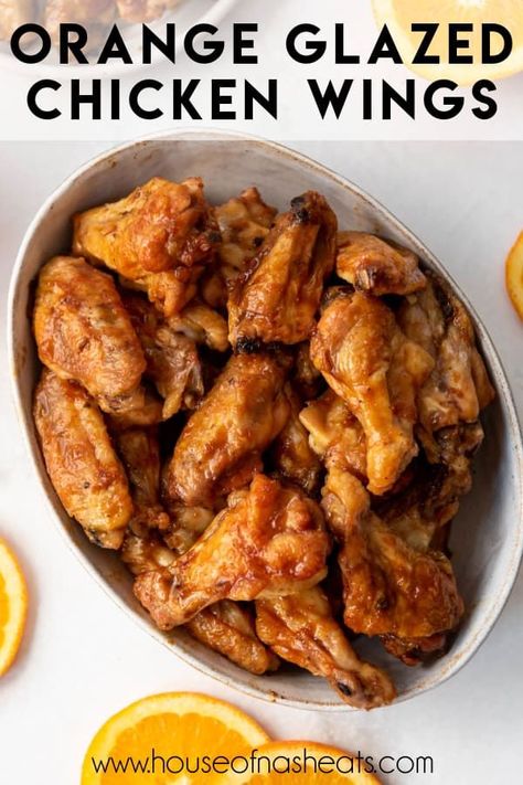 Orange Chicken Wings Recipe, Orange Chicken Wings, Game Day Wings, Chicken Wings Baked, Orange Glazed Chicken, Baked Orange Chicken, Glazed Chicken Wings, Grilled Wings, Orange Baking