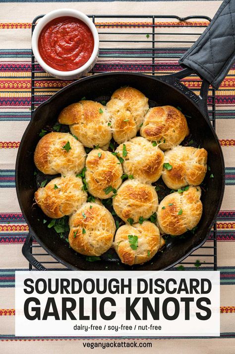 Discard Garlic Knots, Recipe Using Sourdough Starter, Vegan Bread Recipe, Vegan Fried Chicken, Garlic Rolls, Sourdough Bread Starter, Sourdough Starter Discard Recipe, Homemade Sourdough Bread, Pizza Sauce Recipe