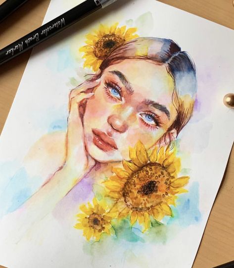 Art Aesthetic Watercolor, Watercolor Art Aesthetic, Aesthetic Watercolor Art, Aesthetic Watercolor, Watercolor Face, Watercolor Art Face, Abstract Watercolor Art, Watercolor Art Lessons, Art Drawings Sketches Creative