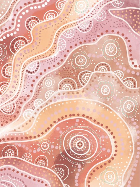 www.hollysandersart.com.au Indigenous Aesthetic Wallpaper, Holly Sanders Art, Indigenous Artwork, Aboriginal Wallpaper, Indigenous Wallpaper, Easy Aboriginal Art Dot Painting, Aboriginal Art Phone Wallpaper, Aboriginal Background, Contemporary Aboriginal Art