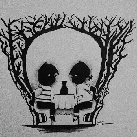 Too cute! Illusion Pictures, Cool Illusions, Illusion Drawings, Day Of The Dead Art, Horror Monsters, Optical Illusions Art, Mini Drawings, Illusion Art, Magic Art