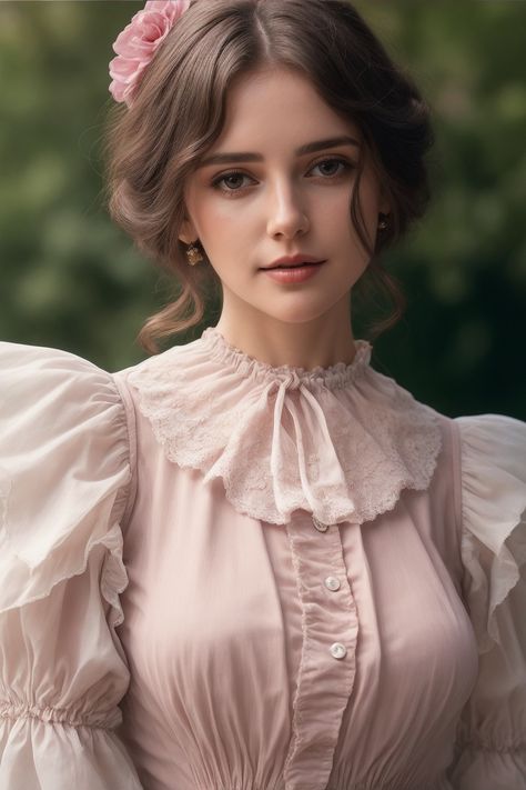 The grace and elegance of this classic summer blouse. A delicate blouse in a blush pink, adorned with ruffles and lace around the neckline and wrists. It's a refined and elegant style that exudes the lightness of summer. The soft textures and intricate details capture the essence of the season. Blush Blouse, Summer Blouse, Summer Blouses, The Grace, Soft Textures, Intricate Details, Summer Outfit, Elegant Style, Blush Pink