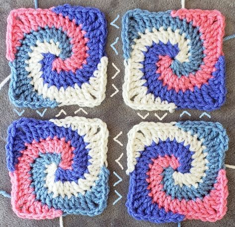 Pinwheel Square Pattern – Mamas2Hands Wave Granny Square, Crochet Mens Scarf, Crochet Stitches Free, Crochet Pumpkin, Crochet Cross, Granny Square Crochet Pattern, Crochet Stitches Tutorial, Crochet Heart, Crochet Squares